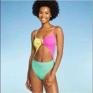 Xhilaration Pink and Mint Swimsuit
